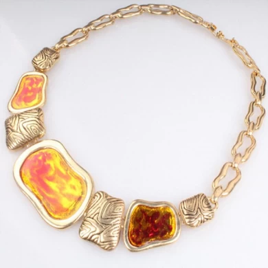 Women's Gender and Alloy Jewelry Main Material Geometry Resin Stone Choker Necklace