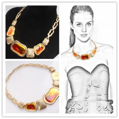 Women's Gender and Alloy Jewelry Main Material Geometry Resin Stone Choker Necklace