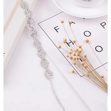 Womens Silver Plated White Clear Rhinestone Crystal Bracelet Jewelry Supplier