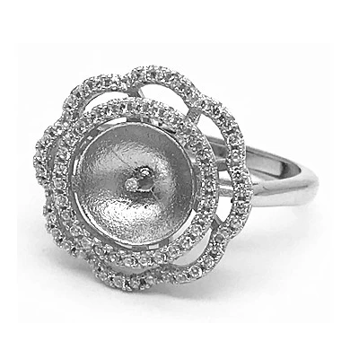 custom 925 sliver rotary jewelry pearl ring Supplier from China