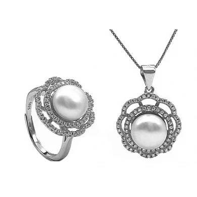custom 925 sliver rotary jewelry pearl ring Supplier from China