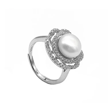 custom 925 sliver rotary jewelry pearl ring Supplier from China