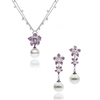 Fashion Charmed Crystal Round Pearl Necklaces Set Jewelry Ketten für Frauen Schmuck custume Schmuck