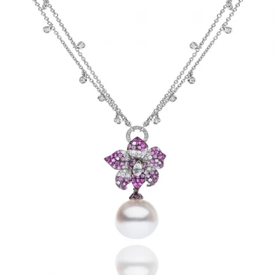 Fashion Charmed Crystal Round Pearl Necklaces Set Jewelry Ketten für Frauen Schmuck custume Schmuck