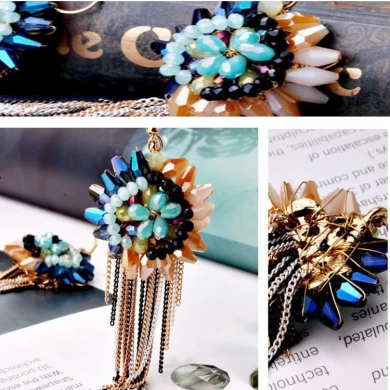 Wholesale Fashion Jewelry tassle Drop Silk Thread Ohrring, Ohrring Factory China, Latest Model Fashion bunten tassle Ohrringe