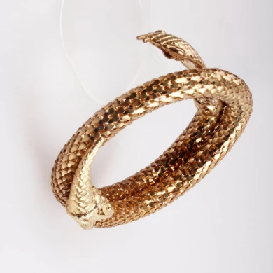 wholesale new design 18k gold snake head fish scales chain women bracelet bangle
