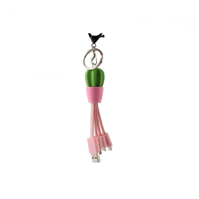 Maßgeschneidertes kaktusförmiges PVC Multi 4 in 1 USB Ladekabel