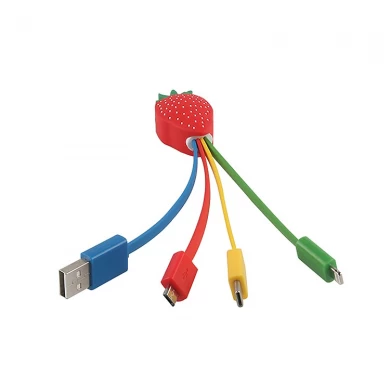 Bespoker клубника 4 головы мульти быстрая зарядка пвх USB-кабель производитель