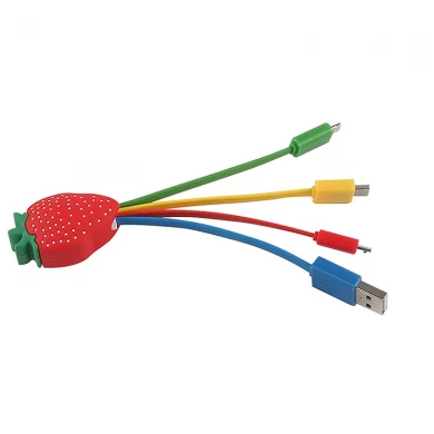 Bespoker truskawkowy, 4-głowicowy, szybki, wielokrotnie ładowany producent kabla USB