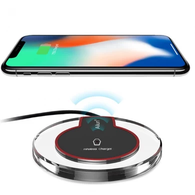 Beste baseus transparante 5W aangepaste logo draadloze oplader pad voor Samsung en iPhone