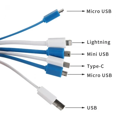 Markowy karabińczyk wielofunkcyjny 6 w 1 kabel do ładowania USB z logo