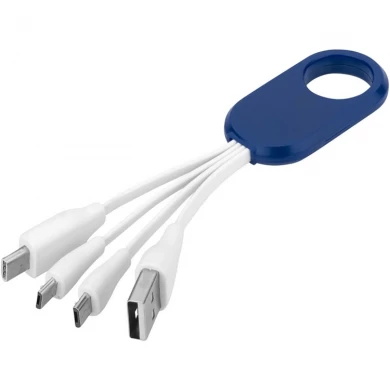 브랜드 로고 디자인 멀티 adpator 4-in-1 USB 충전기 케이블 (유형 c 팁 포함)