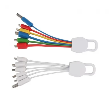 Markowe logo multi adpator 6 w 1 kabel USB do ładowania z karabińczykiem