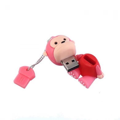 Der nette kundengebundene sitzende Affe der Karikatur formt USB-Blitz-Antriebsfederfeder-Antrieb 4gb 8gb 16gb