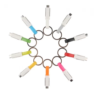 Custom logo 3 in 1 magnetic  usb charger charging cable keychain
