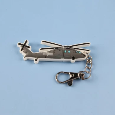 Custom logo Helicopter shape corporate gift promotional keychain advertising gift 4gb usb flash drive memory stick u disk