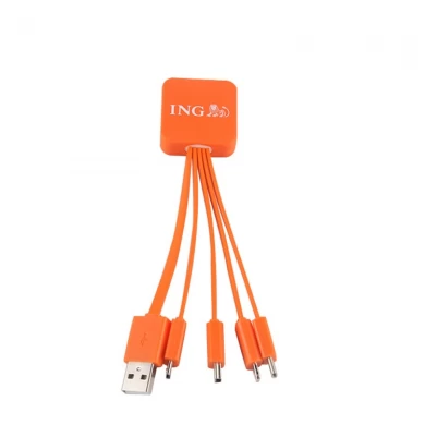 León personalizado hizo múltiples 4 en 1 cable de cargador USB para regalo corporativo