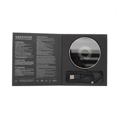 メーカーOEM会社ロゴ10W金属銀色ワイヤレス充電器付きCDギフトボックス
