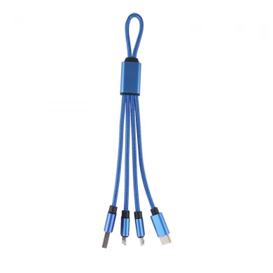 Нейлоновая оплетка 4 в 1 микро зарядный кабель USB с логотипом