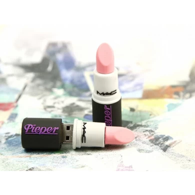 Personalisierte Lippenstift-PVC-Flash-Laufwerke des Großhandels 8gb 32gb mit Logoprägung