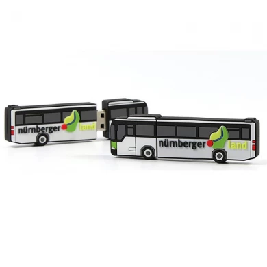 Wholesale personalized silicone pvc city bus shaped usb stick flash drives