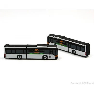 Wholesale personalized silicone pvc city bus shaped usb stick flash drives