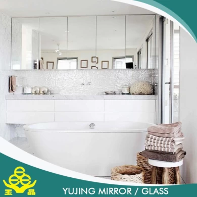 Beveled edge bathroom mirror with safe back film in different shapes