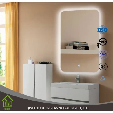 格安価格シルバー素材のバスルームの鏡に光が接続されています。