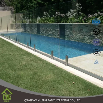 Clear tempered glass 10mm outdoor railling glass