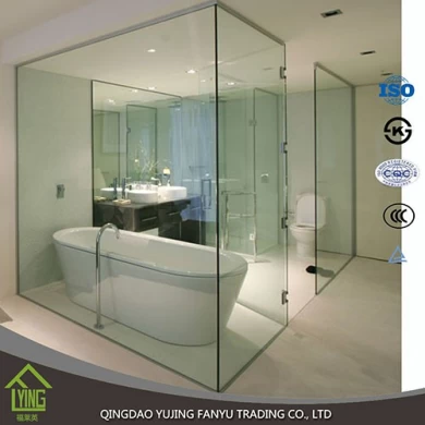 Clear tempered glass bathroom shower door glass top grade factory