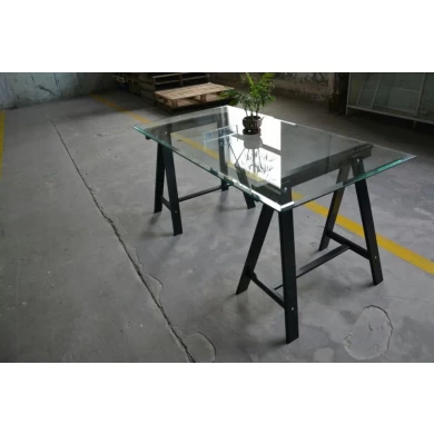 Customized clear tempered glass edge polished glass for furniure
