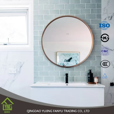 Directamente venta plata revestido vidrio espejo decorativo espejo de baño fabricados en china