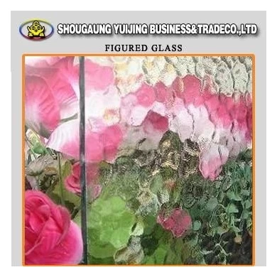 Por atacado clara flora estampados vidro para vidro decorativo em qingdao China