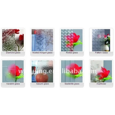Wholesale clear karatachi patterned glass interior design with low price