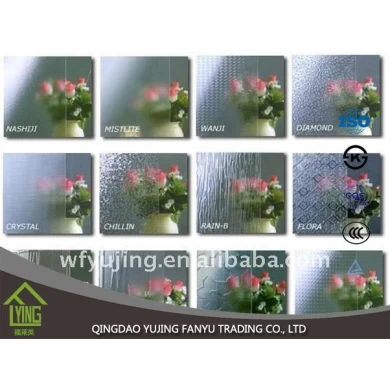Fabbrica di vetro modellato di Yujing temperato basso ferro