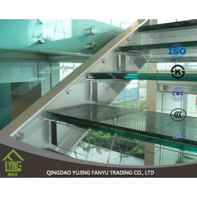 escalier de verre feuilleté transparent et de sécurité feuilleté en gros