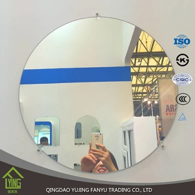 customized hotel use 3-6mm Bathroom Silver Mirror With Beveled Edge