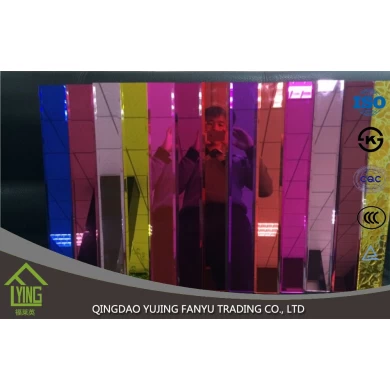 decorative Colored Mirror tinted glass 3/4/5/6mm thickness with single paint