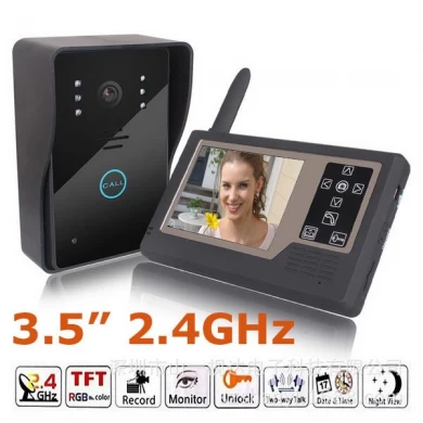 2.4G частоты цифрового сигнала 3,5 "Беспроводное видео-телефон двери с крышкой дождя PY-V359MJ11