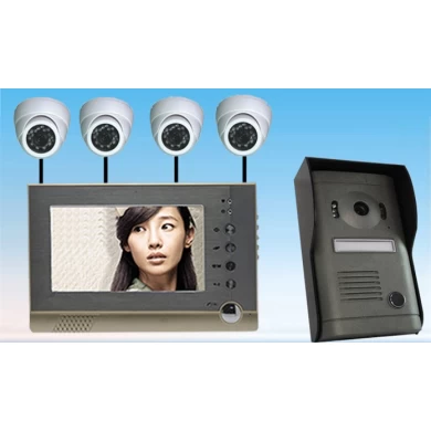 4 Wire 7inch Color Motion Detection Video Door Phone Support Surveillance Camera   PY-V7DVR-P1