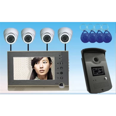 7inch شاشة بطاقة RF الفيديو باب الهاتف Intergrate مع كاميرا IP PY-V7DVR-FD