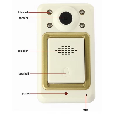 7寸无线可视猫眼门铃带拍照夜视触摸防雨功能  PY-V8501-B