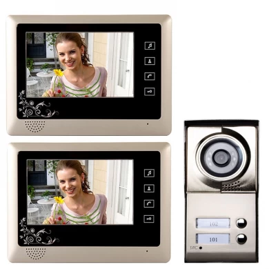 Home Security Intercom System 7" LCD Video Door Phone Kit Support  3 Families  PY-V812MC13