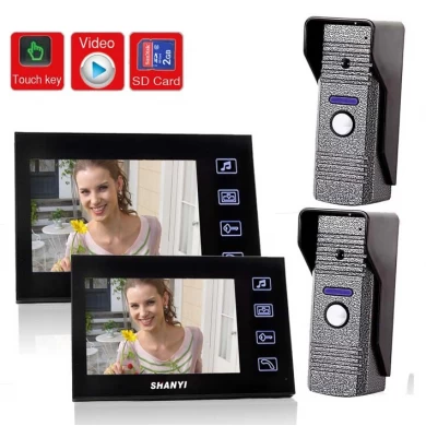 7inch شاشة جديدة اللون الفيديو باب الهاتف كاميرا CCD مع بطاقة SD سجل التقاط الصور صور PY-V806ME11REC