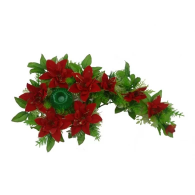 16" Decorative Christmas candle holder wreath