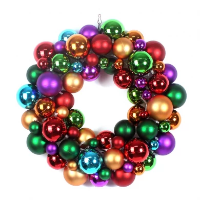 16" Plastic Illuminated Christmas Ornament Wreath