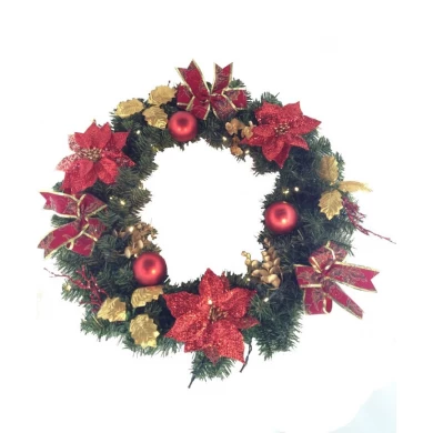 24" Christmas Poinsettia Wreath
