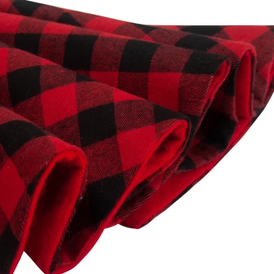 36 48 54 inch Checked Christmas Tree Skirt with Red and Black Plaid Deco for Holiday Party Tree Mat