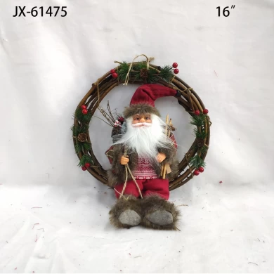 Christmas gift ornaments tree hanging plush classical santa doll for home decor