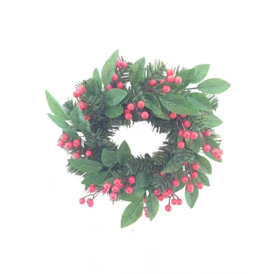 Christmas wreath 12 inch with green leaves and berries